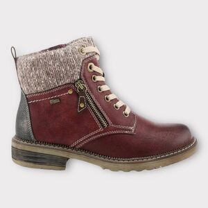 Spring Step Khazera Burgundy Vegan Water Resistant Combat Boots 10 Ankle Booties